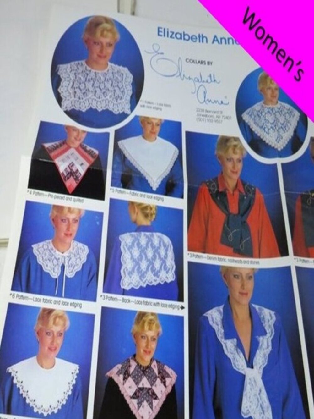 Vintage Elizabeth Anne Designs 80s Statement Collar Sewing Patterns UNCUT (NEW)